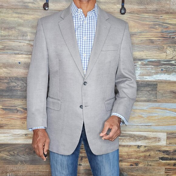 Jos. A. Bank Signature Collection Silk Camelhair Gray Jacket Blazer 42R - Picture 4 of 11